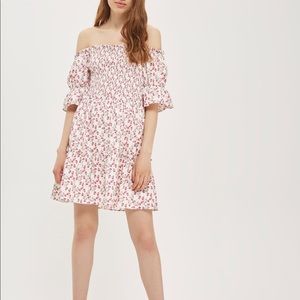 Topshop Floral Off the Shoulder Dress
